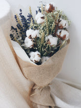 Dried Cotton Flower Bouquet with Lavender and Eucalyptus
